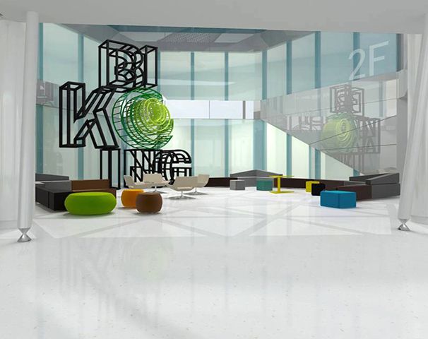 二樓辦公室大廳裝修設計實景圖